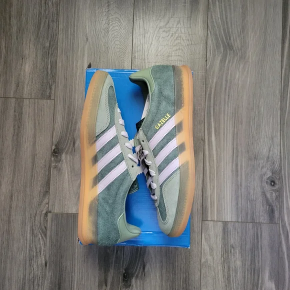 Adidas Gazelle Indoor Sneakers - Sage Green & White - Picture 3 of 6